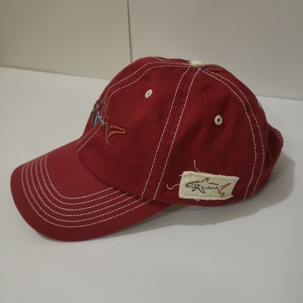 Greg Norman's Red Fishing Cap, With Fish Logo, One Size Fit Most - Picture 9 of 9